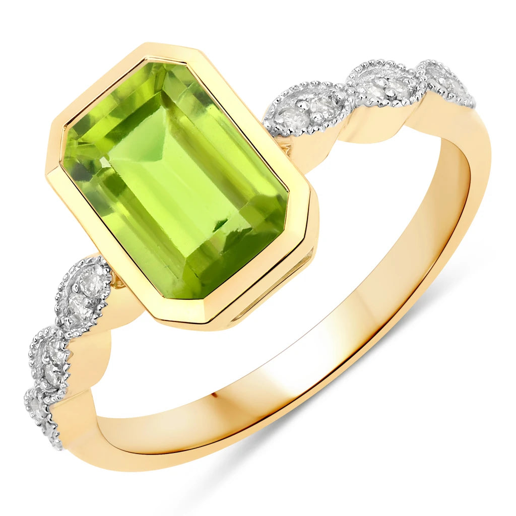 Victorian Emerald Cut Diamond Accent Ring