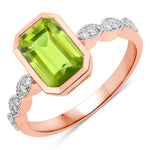 Victorian Emerald Cut Diamond Accent Ring