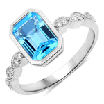 Victorian Emerald Cut Diamond Accent Ring