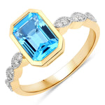 Victorian Emerald Cut Diamond Accent Ring