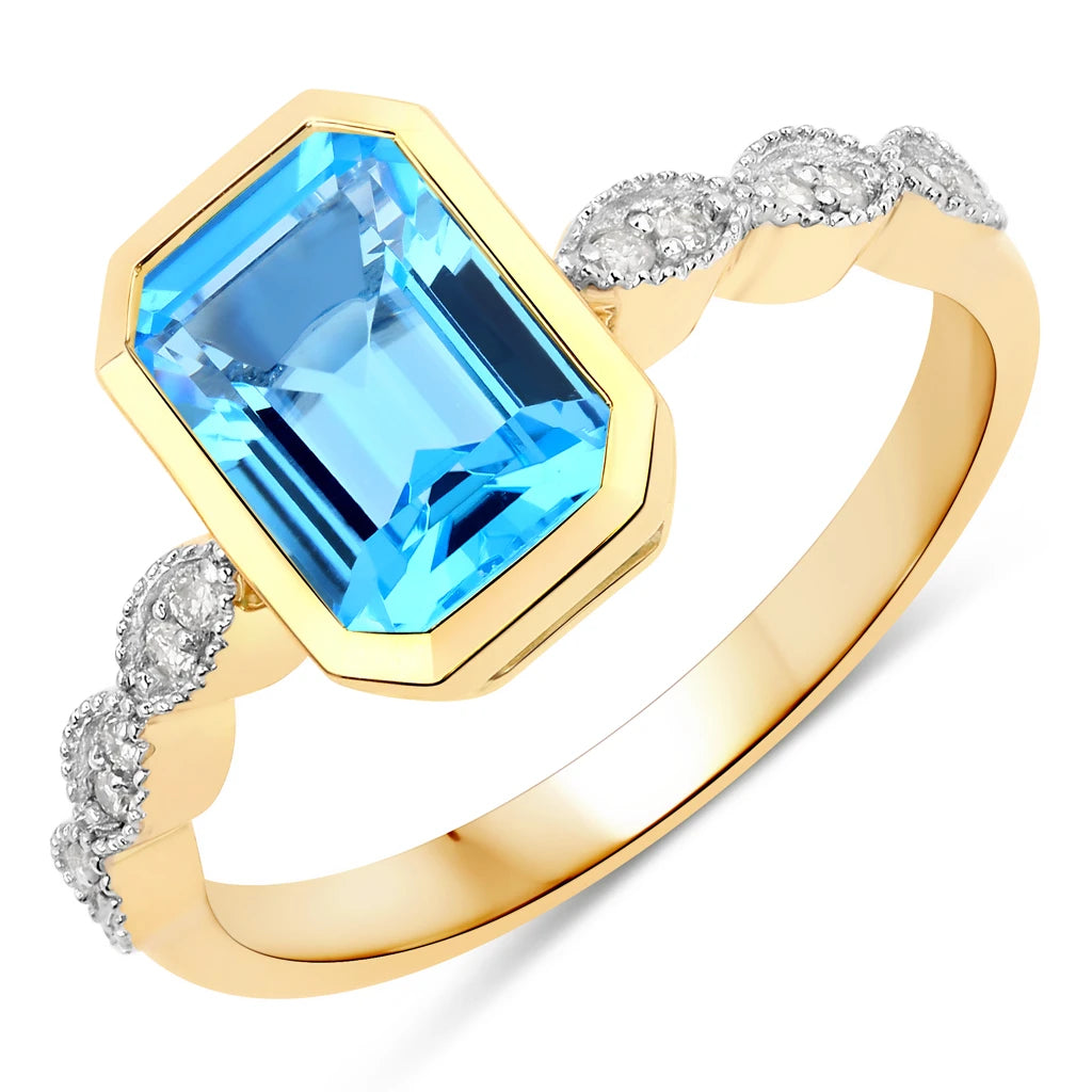 Victorian Emerald Cut Diamond Accent Ring