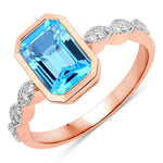 Victorian Emerald Cut Diamond Accent Ring