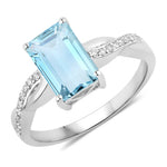 Twisted Emerald Cut Diamond Halo Ring