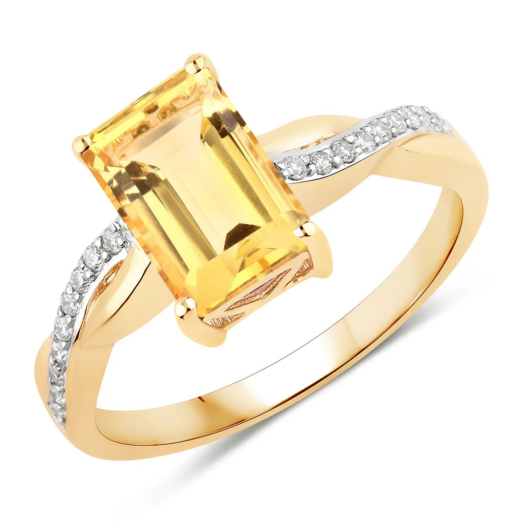 Twisted Emerald Cut Diamond Halo Ring