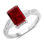 Twisted Emerald Cut Diamond Halo Ring