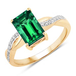 Twisted Emerald Cut Diamond Halo Ring