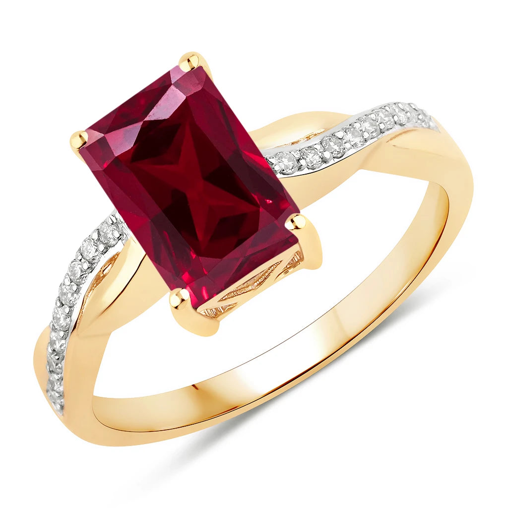 Twisted Emerald Cut Diamond Halo Ring