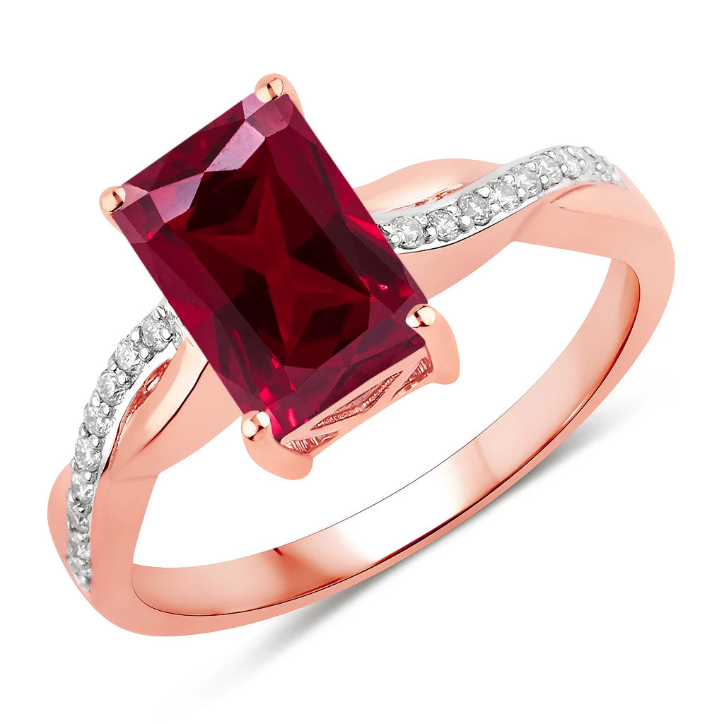 Twisted Emerald Cut Diamond Halo Ring