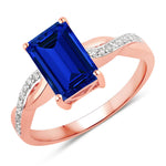 Twisted Emerald Cut Diamond Halo Ring