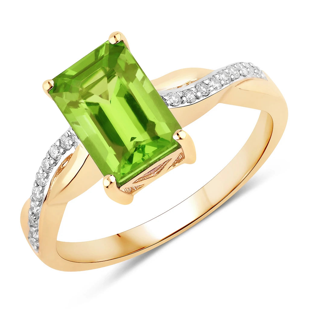 Twisted Emerald Cut Diamond Halo Ring