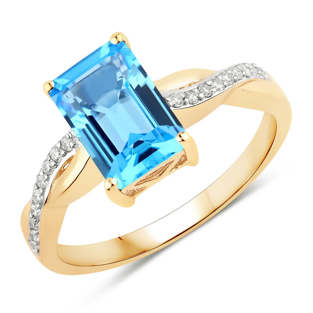 Twisted Emerald Cut Diamond Halo Ring