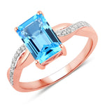 Twisted Emerald Cut Diamond Halo Ring