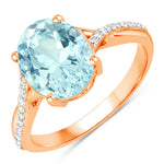 Twisted Detail Oval Cut Diamond Accent Ring
