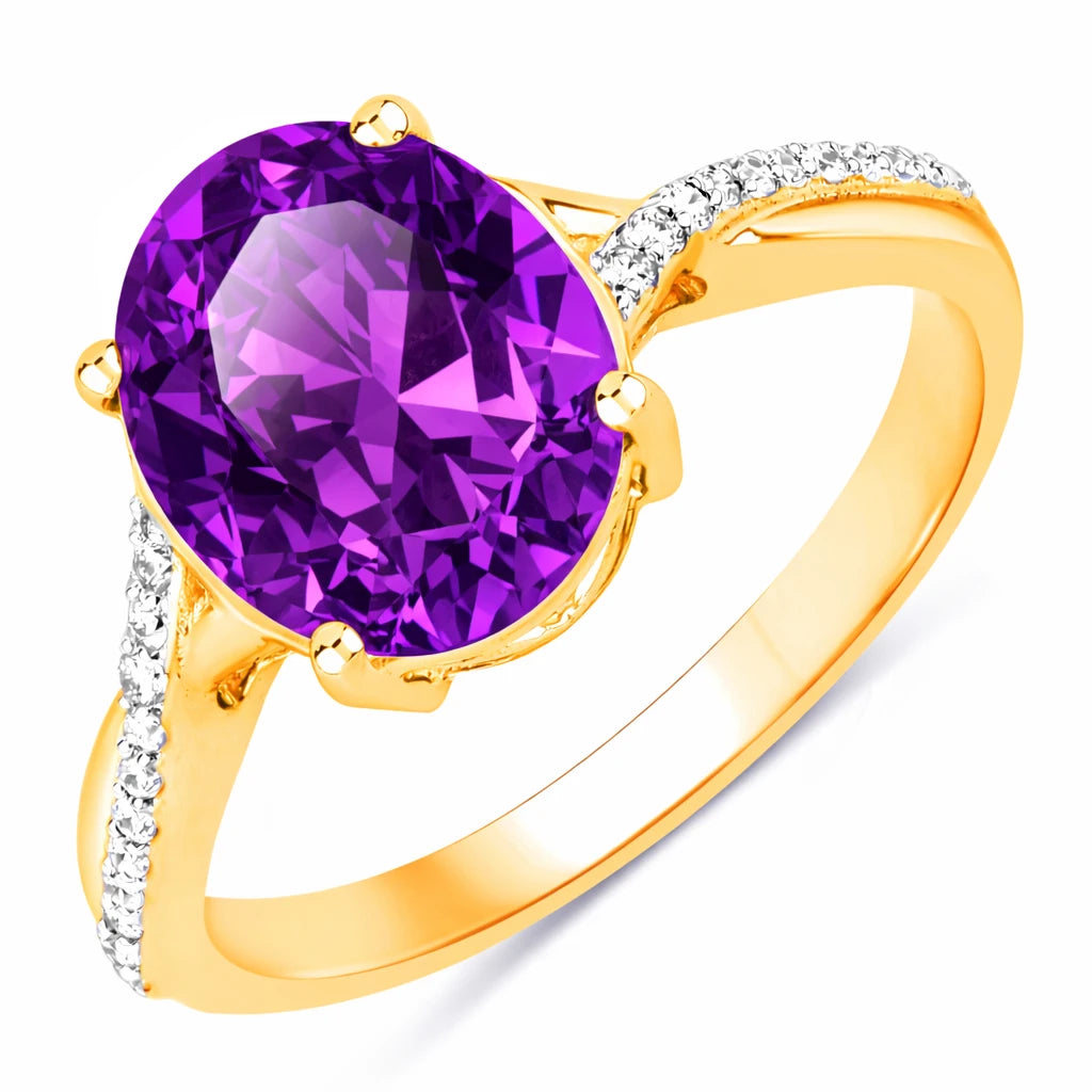 Twisted Detail Oval Cut Diamond Accent Ring