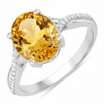 Twisted Detail Oval Cut Diamond Accent Ring