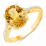 Twisted Detail Oval Cut Diamond Accent Ring