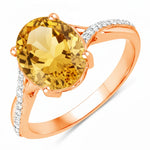 Twisted Detail Oval Cut Diamond Accent Ring