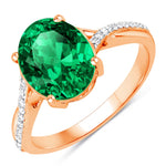 Twisted Detail Oval Cut Diamond Accent Ring