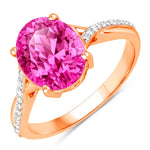 Twisted Detail Oval Cut Diamond Accent Ring