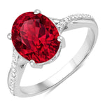 Twisted Detail Oval Cut Diamond Accent Ring