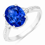 Twisted Detail Oval Cut Diamond Accent Ring