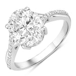 Twisted Detail Oval Cut Diamond Accent Ring