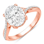 Twisted Detail Oval Cut Diamond Accent Ring