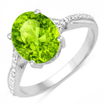Twisted Detail Oval Cut Diamond Accent Ring