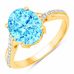 Twisted Detail Oval Cut Diamond Accent Ring