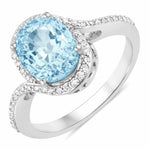 Unique Oval Cut Diamond Accent Ring