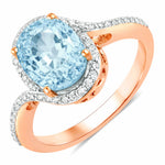 Unique Oval Cut Diamond Accent Ring
