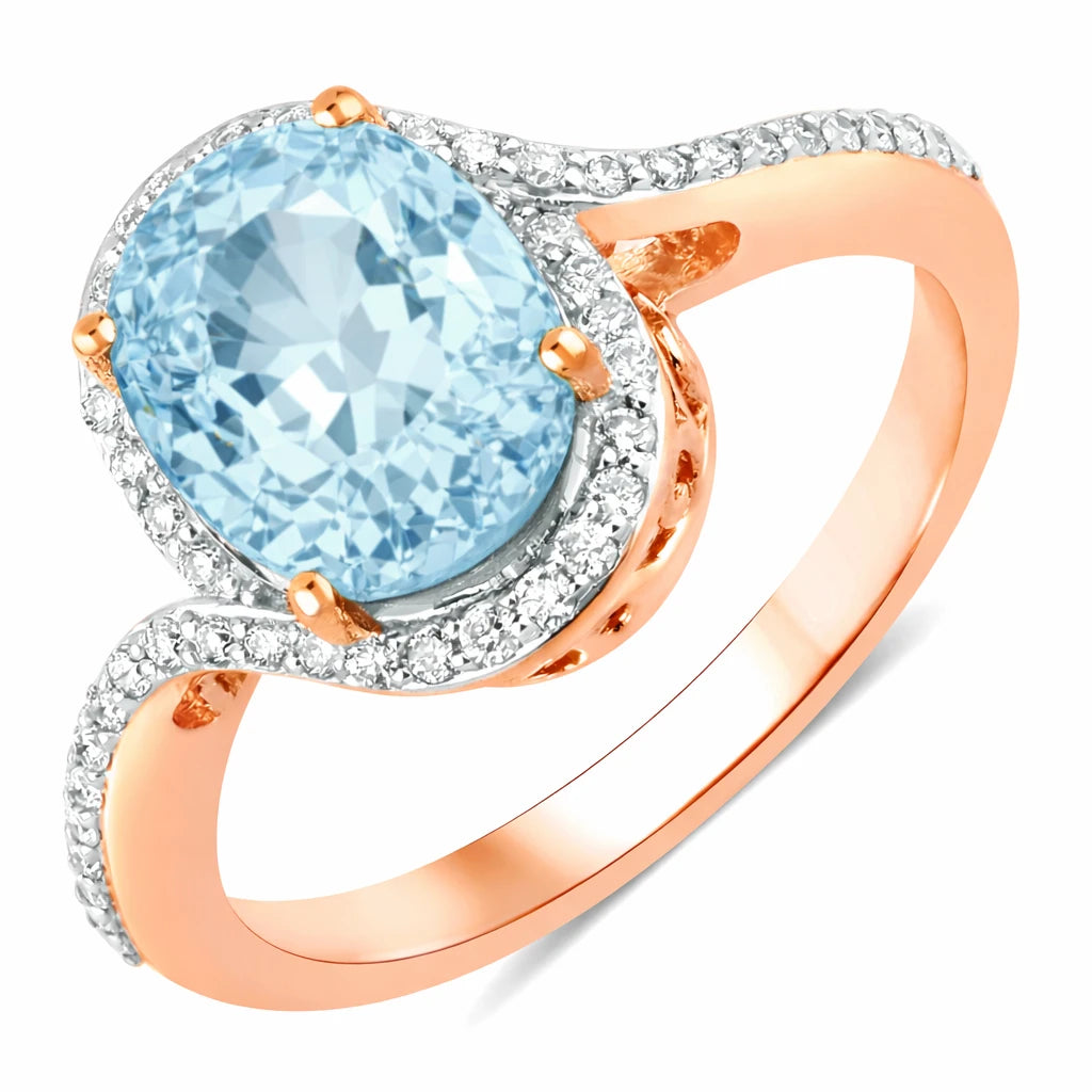 Unique Oval Cut Diamond Accent Ring