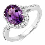 Unique Oval Cut Diamond Accent Ring