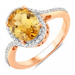 Unique Oval Cut Diamond Accent Ring