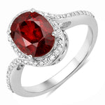 Unique Oval Cut Diamond Accent Ring