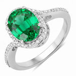 Unique Oval Cut Diamond Accent Ring