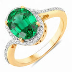 Unique Oval Cut Diamond Accent Ring