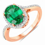 Unique Oval Cut Diamond Accent Ring