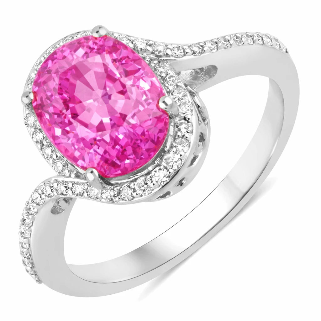 Unique Oval Cut Diamond Accent Ring