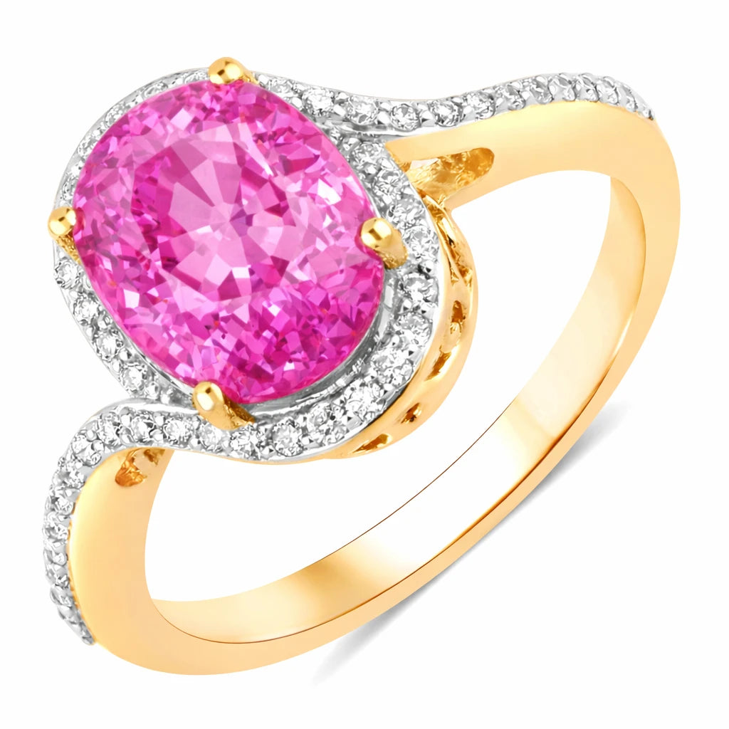Unique Oval Cut Diamond Accent Ring