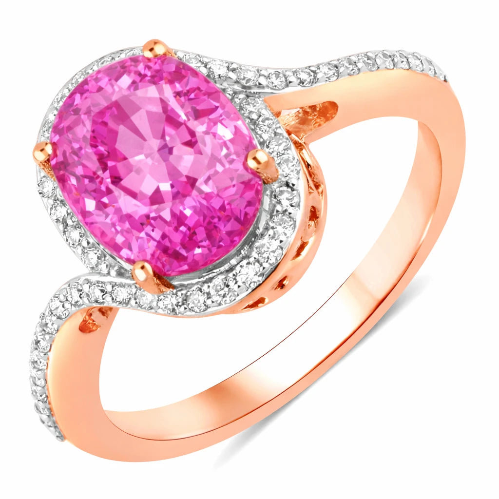 Unique Oval Cut Diamond Accent Ring
