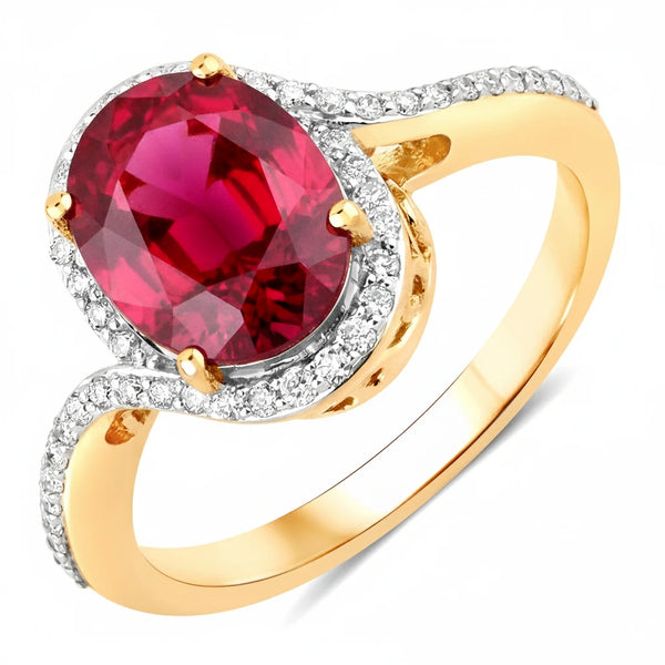 Unique Oval Cut Diamond Accent Ring