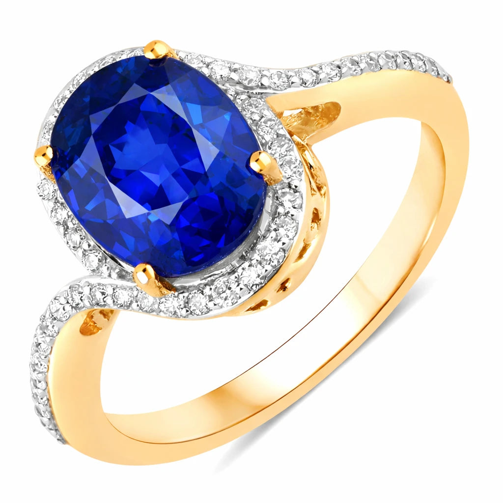 Unique Oval Cut Diamond Accent Ring