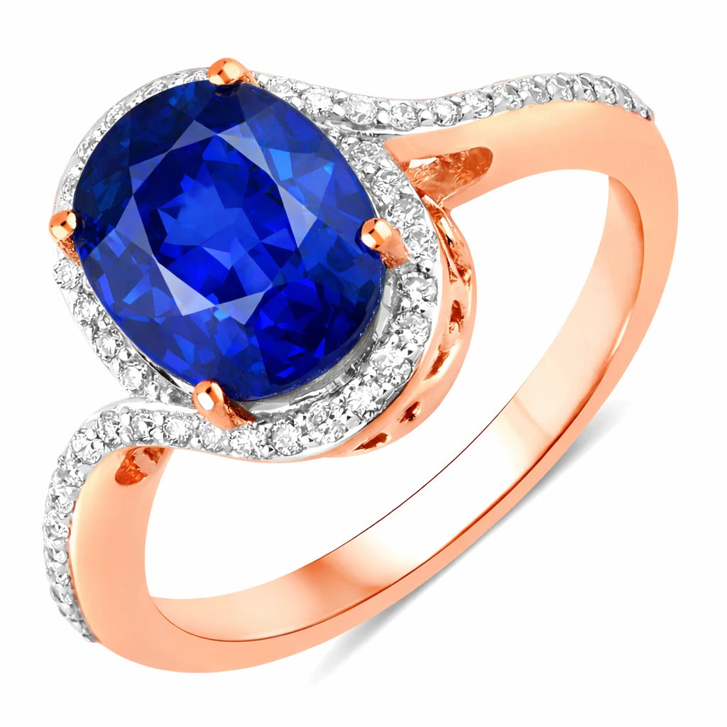 Unique Oval Cut Diamond Accent Ring