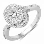 Unique Oval Cut Diamond Accent Ring