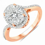 Unique Oval Cut Diamond Accent Ring