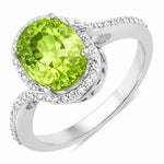 Unique Oval Cut Diamond Accent Ring