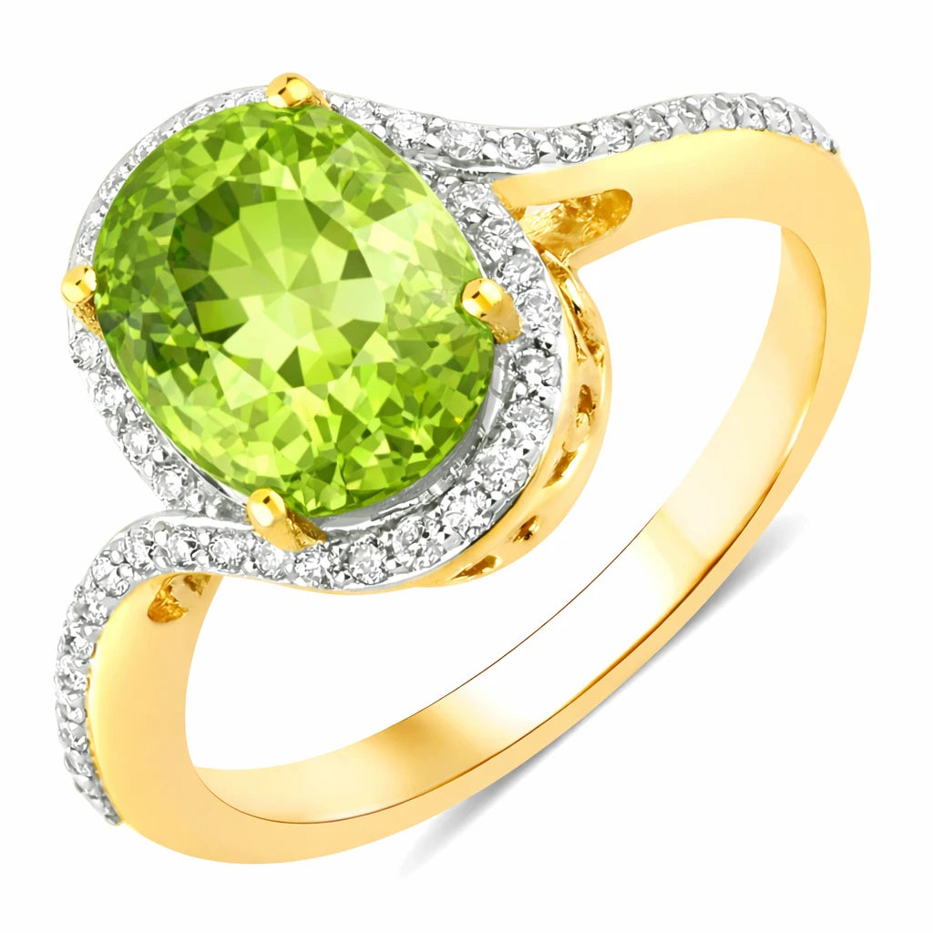Unique Oval Cut Diamond Accent Ring