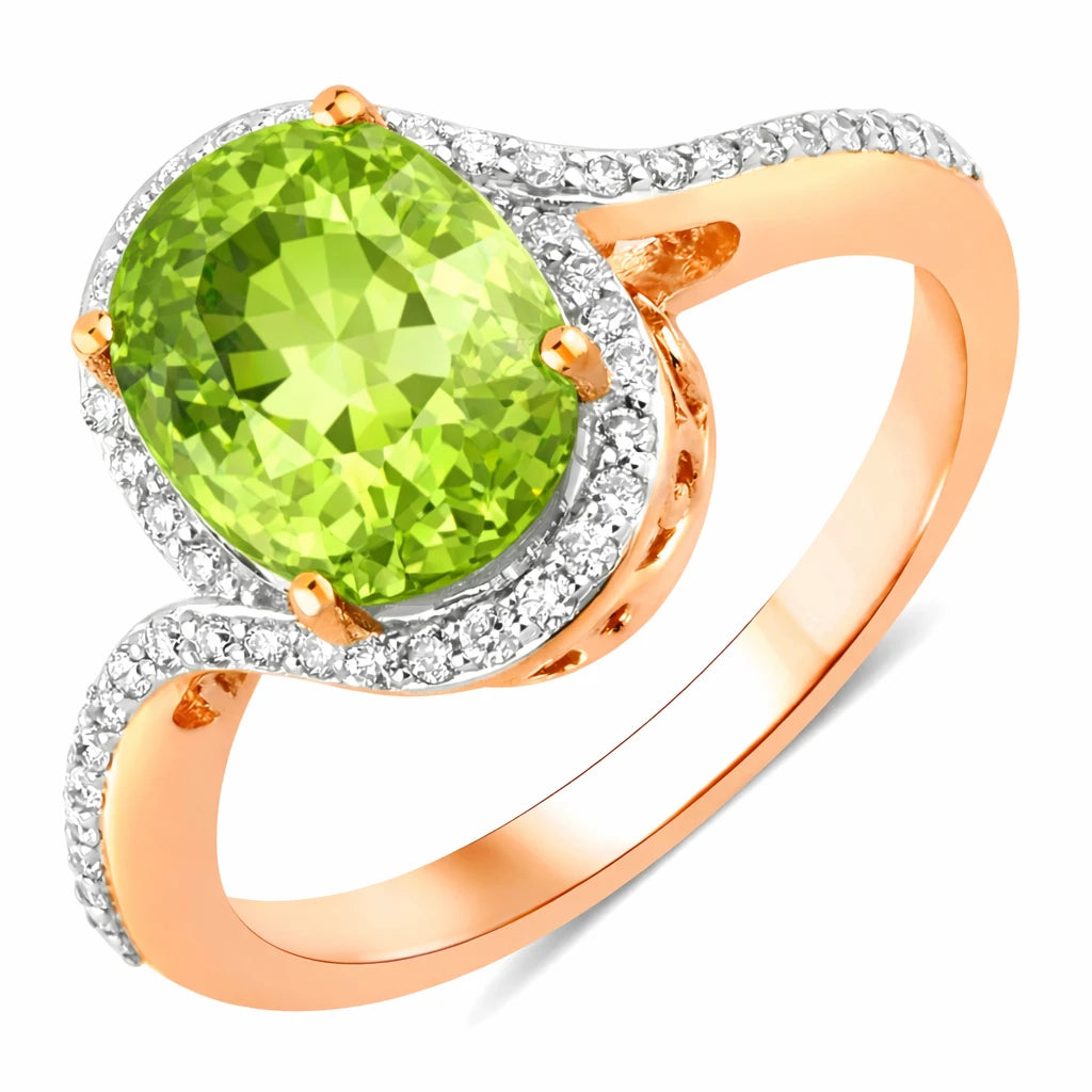 Unique Oval Cut Diamond Accent Ring