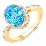Unique Oval Cut Diamond Accent Ring